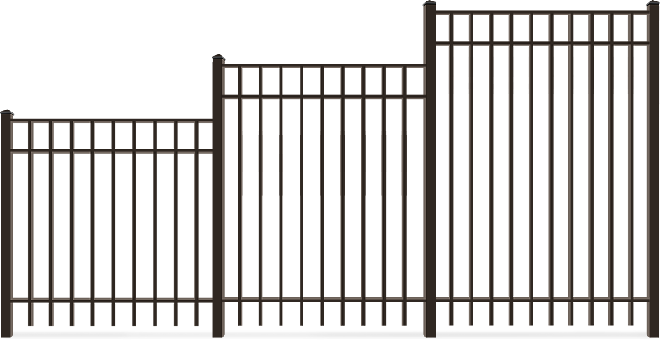 Residential Aluminum fence height options Hickory