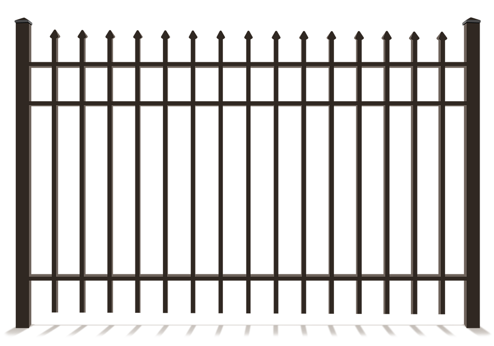 3 rail aluminum fence with spear tops in Hickory