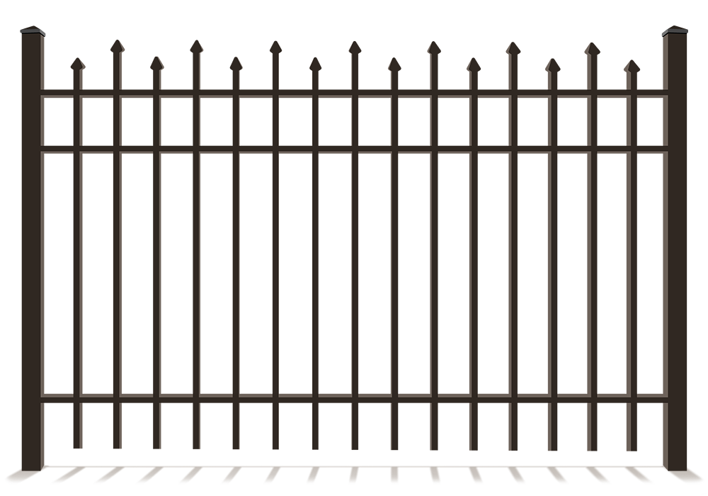 Staggered aluminum picket fence in Hickory