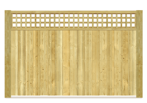 Grid Top wood fence in Hickory