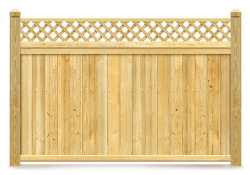 Lattice Top wood fence in Hickory